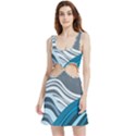 Waves Ink Abstract Texture Art Velour Cutout Dress View1