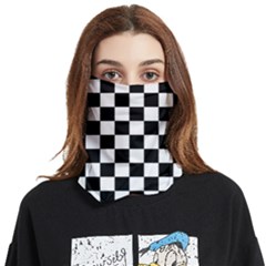 Black White Checker Pattern Checkerboard Face Covering Bandana (two Sides) by uniart180623