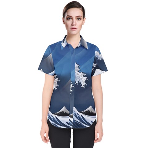 The Great Wave Off Kanagawa Women s Short Sleeve Shirt by Grandong