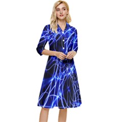 Lines Flash Light Mystical Fantasy Classy Knee Length Dress by Dutashop