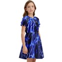 Lines Flash Light Mystical Fantasy Kids  Bow Tie Puff Sleeve Dress View2