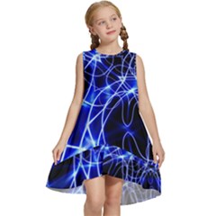 Lines Flash Light Mystical Fantasy Kids  Frill Swing Dress by Dutashop