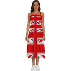 Union Jack London Flag Uk Sleeveless Shoulder Straps Boho Dress by Celenk