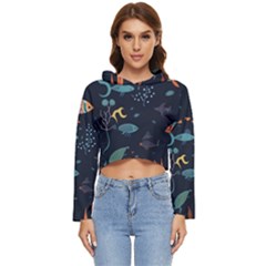 Underwater Ocean Animals Sea Women s Lightweight Cropped Hoodie by Simbadda