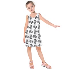 Alien Creatures Dance Pattern Kids  Sleeveless Dress by dflcprintsclothing