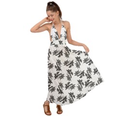 Alien Creatures Dance Pattern Backless Maxi Beach Dress by dflcprintsclothing