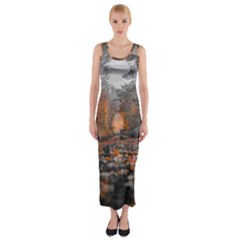 Breathe In Nature Background Fitted Maxi Dress by artworkshop