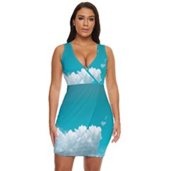 Clouds Hd Wallpaper Draped Bodycon Dress by artworkshop