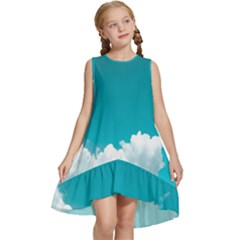 Clouds Hd Wallpaper Kids  Frill Swing Dress by artworkshop