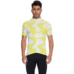 Cute Yellow White Clouds Men s Short Sleeve Cycling Jersey by ConteMonfrey