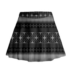 Abstract Art Artistic Backdrop Black Brush Card Mini Flare Skirt by Simbadda