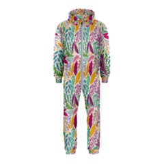 Leaves Colorful Leaves Seamless Design Leaf Hooded Jumpsuit (kids) by Simbadda