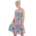 Leaves Colorful Leaves Seamless Design Leaf Knee Length Skater Dress View1