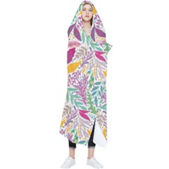 Leaves Colorful Leaves Seamless Design Leaf Wearable Blanket by Simbadda