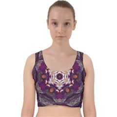 Rosette Kaleidoscope Mosaic Abstract Background Art Velvet Racer Back Crop Top by Simbadda