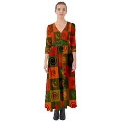 Space Pattern Multicolour Button Up Boho Maxi Dress by Simbadda