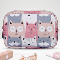 Cute Seamless Pattern With Cats Make Up Pouch (small) by Simbadda