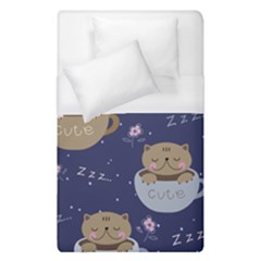 Cute Kittens Sleep Sweetly Mugs Duvet Cover (single Size) by Simbadda