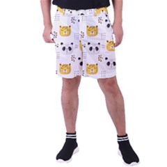 Seamless Pattern Cute Animals Men s Pocket Shorts by Simbadda