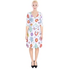 Easter Seamless Pattern With Cute Eggs Flowers Wrap Up Cocktail Dress by Simbadda