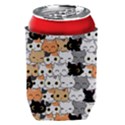 Cute Cat Kitten Cartoon doodle Seamless Pattern Can Holder View2