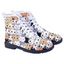 Cute Cat Kitten Cartoon doodle Seamless Pattern Women s High-Top Canvas Sneakers View3