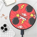 Pop Art Comic Pattern Bomb Boom Explosion Background Wireless Fast Charger(Black) View1