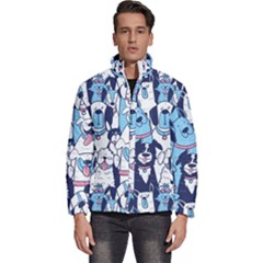 Dogs Seamless Pattern Men s Puffer Bubble Jacket Coat by Simbadda