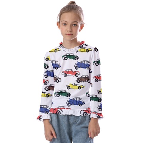 Cars Pattern Kids  Frill Detail Tee by Simbadda