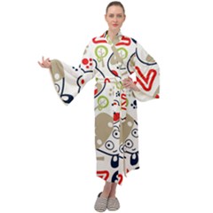 Animals Pattern Maxi Velvet Kimono by Simbadda