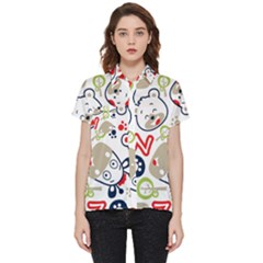 Animals Pattern Short Sleeve Pocket Shirt by Simbadda