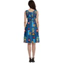 Racing-car-printing-set-cartoon-vector-pattern Sleeveless V-Neck Skater Dress with Pockets View4