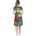 Seamless Pattern Vehicles Cartoon With Funny Drivers Classic Short Sleeve Dress View4