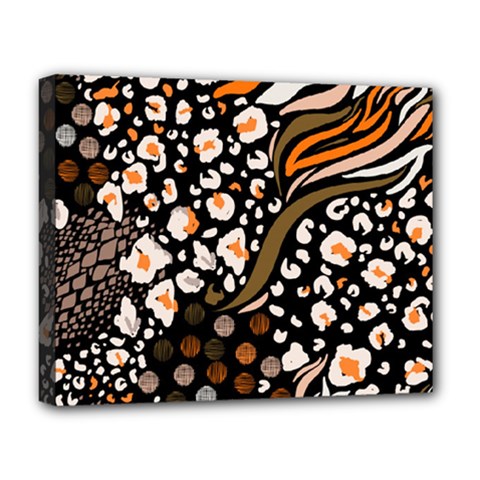 Trendy Mix Animal Skin Prints Deluxe Canvas 20  X 16  (stretched) by Simbadda