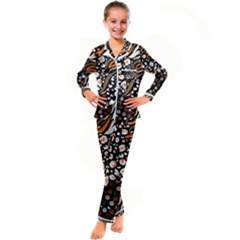 Trendy Mix Animal Skin Prints Kids  Satin Long Sleeve Pajamas Set by Simbadda