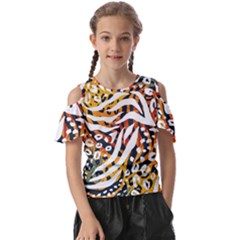 Abstract Geometric Seamless Pattern With Animal Print Kids  Butterfly Cutout Tee by Simbadda