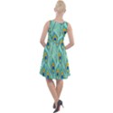 Lovely Peacock Feather Pattern With Flat Design Knee Length Skater Dress View2