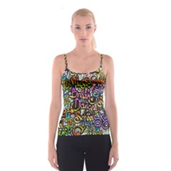 Graffiti Word Seamless Pattern Spaghetti Strap Top by Simbadda