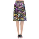 Graffiti Word Seamless Pattern Flared Midi Skirt View2