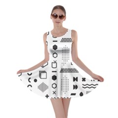 Pattern Hipster Abstract Form Geometric Line Variety Shapes Polkadots Fashion Style Seamless Skater Dress by Simbadda