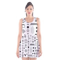 Pattern Hipster Abstract Form Geometric Line Variety Shapes Polkadots Fashion Style Seamless Scoop Neck Skater Dress by Simbadda