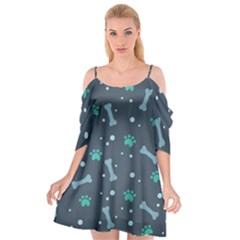 Bons Foot Prints Pattern Background Cutout Spaghetti Strap Chiffon Dress by Simbadda