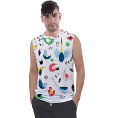 Vector Set Isolates With Cute Bird Scandinavian Style Men s Regular Tank Top by Simbadda