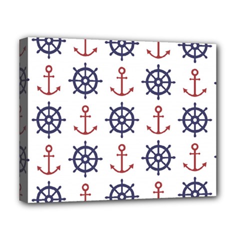 Nautical-seamless-pattern Deluxe Canvas 20  X 16  (stretched) by Simbadda