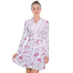 Cute-girly-seamless-pattern Long Sleeve Panel Dress by Simbadda