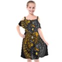 Yin-yang-owl-doodle-ornament-illustration Kids  Cut Out Shoulders Chiffon Dress View1