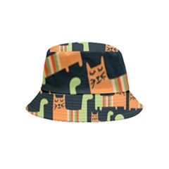 Seamless-pattern-with-cats Inside Out Bucket Hat (kids) by Simbadda