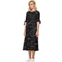 Abstract-math Pattern Bow Sleeve Chiffon Midi Dress View2