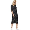 Abstract-math Pattern Bow Sleeve Chiffon Midi Dress View3