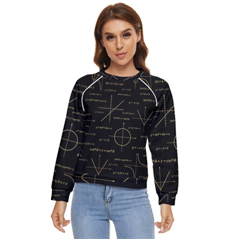 Abstract-math Pattern Women s Long Sleeve Raglan Tee by Simbadda